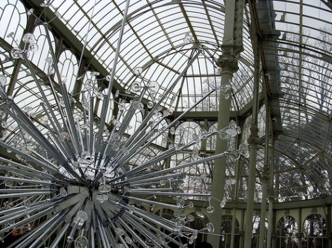 Josiah McElheny's Space for an Island Universe exhibit on display at Placio de Cristal in Parque de Reitro in Madrid - January to March 2009.